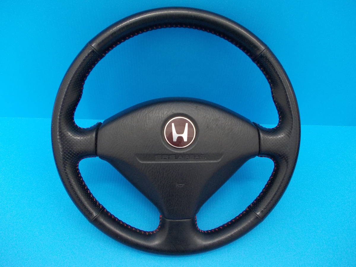 □中古□JB3/ライフ・ダンク 赤ステッチ レザーハンドル/ステアリング