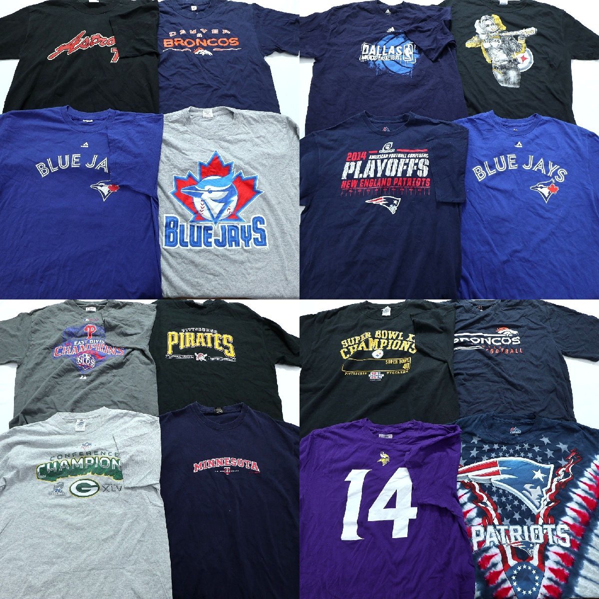 ◎プロチーム Tシャツ set パッカーズ パイレーツ 他 (メンズL/XL) 16枚セット まとめ売り 古着卸 1円スタート 最落なし MM6243