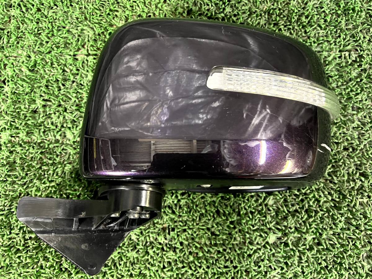 413-M0323★ワゴンR MH44S 左ドアミラー 7ピン ZED 紫系 H27年 STANLEY W0900 電格 ウインカー 動作確認済 MH34S MJ34S MJ44S サイドミラー