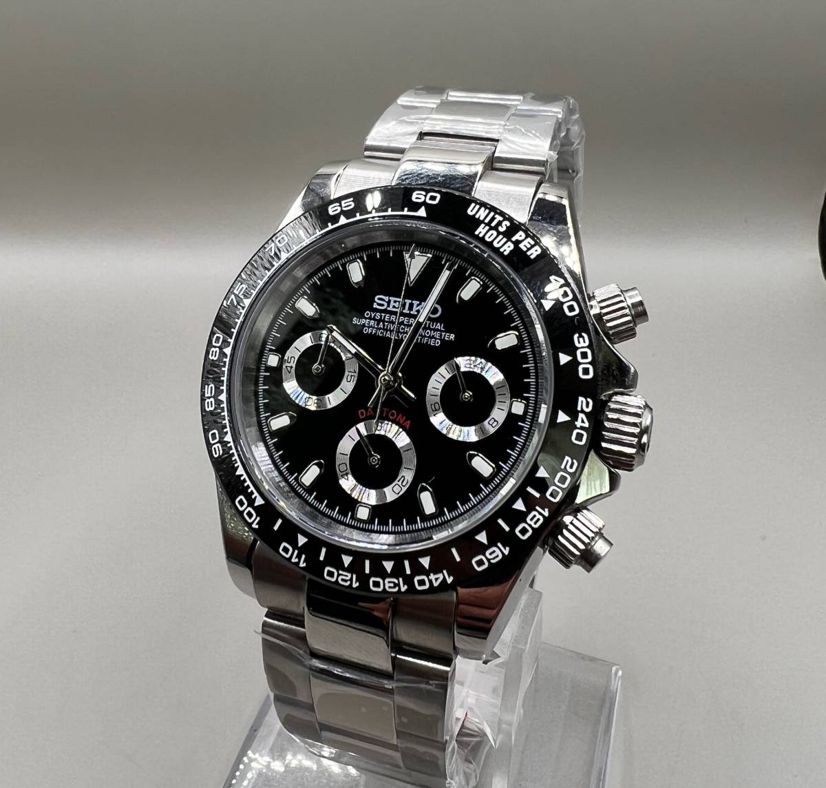 SEIKO MOD VK63 カスタム ブラック ディトナオマージュ ブラック 