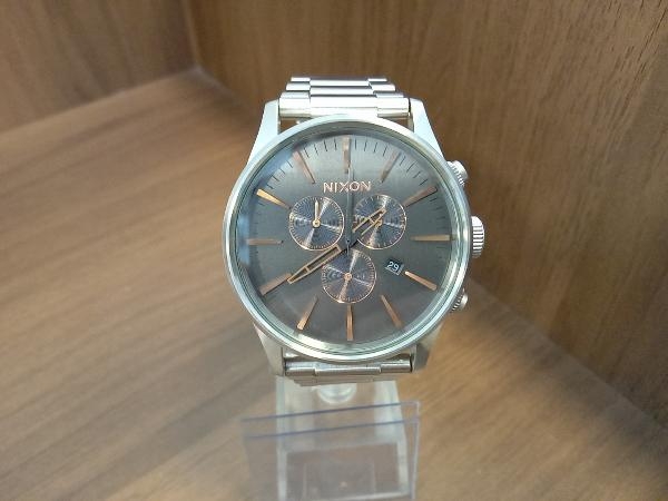 nixon ニクソン CHRONO 腕時計 The Sentry CHRONO A386-2064 シルバー ブラック アナログ クォーツ 付属品なし