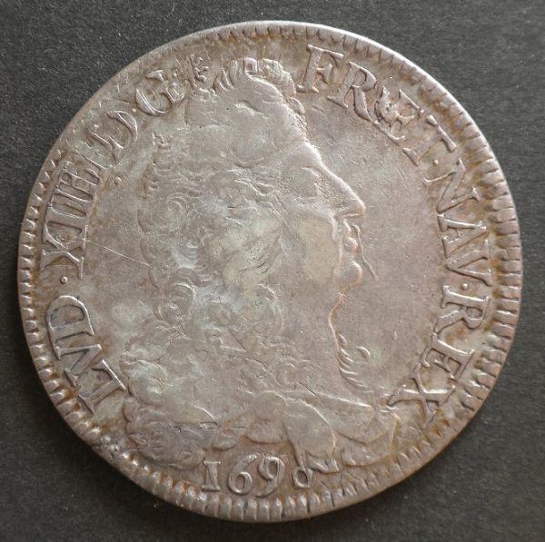 フランス】ECU銀貨 KM#275.1 1690年 ルイ16世 硬貨 貨幣 【公式通販】