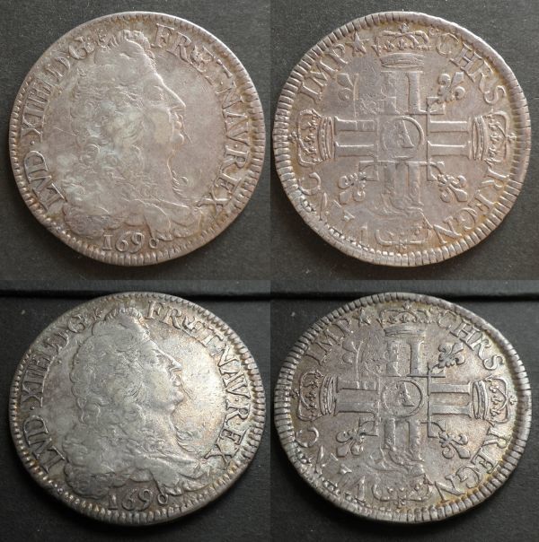 フランス】ECU銀貨 KM#275.1 1690年 ルイ16世 硬貨 貨幣 【公式通販】
