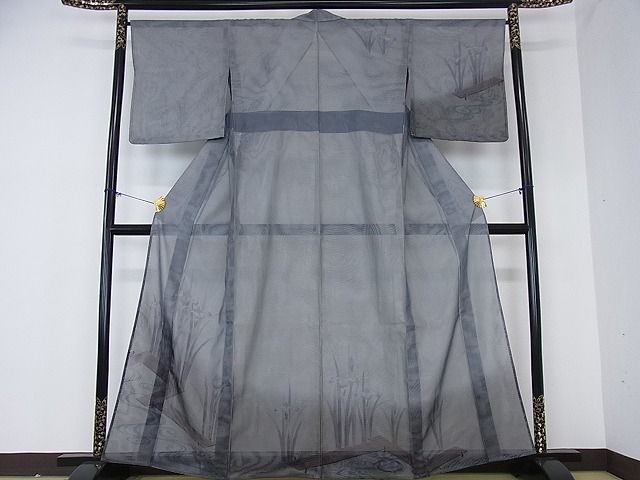 花美人□訪問着 無双 紗袷 紗×紗 杜若 暈し染め 銀彩 逸品 未使用