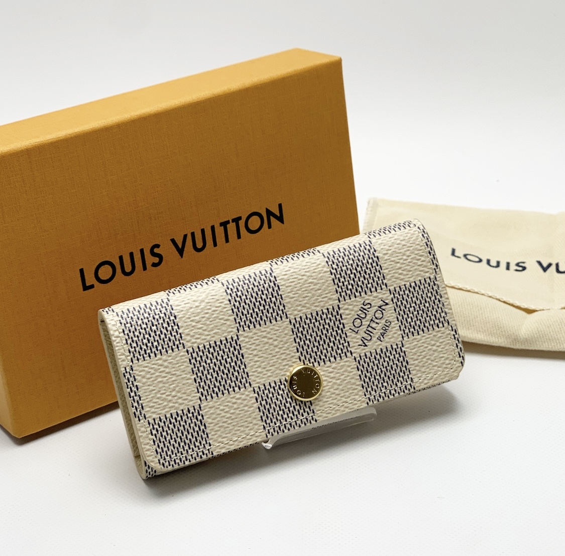 ★未使用 ルイ・ヴィトン ミュルティクレ4 ダミエ・アズール キーケース4本用 N60386 箱・布袋付