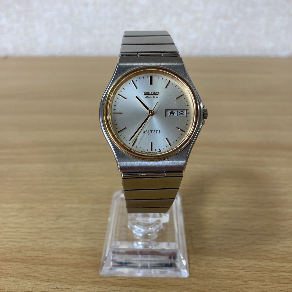 SEIKO セイコー QUARTS クォーツ MAJESTA マジェスタ 9063-6010 AB15A 時計 腕時計 メンズ腕時計 デイデイト シルバー ゴールド 3 ユ 3138