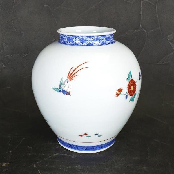 美品 13代目 酒井田柿右衛門 錦 菊鳳凰文 陶板額 美品 13代目 酒井田柿