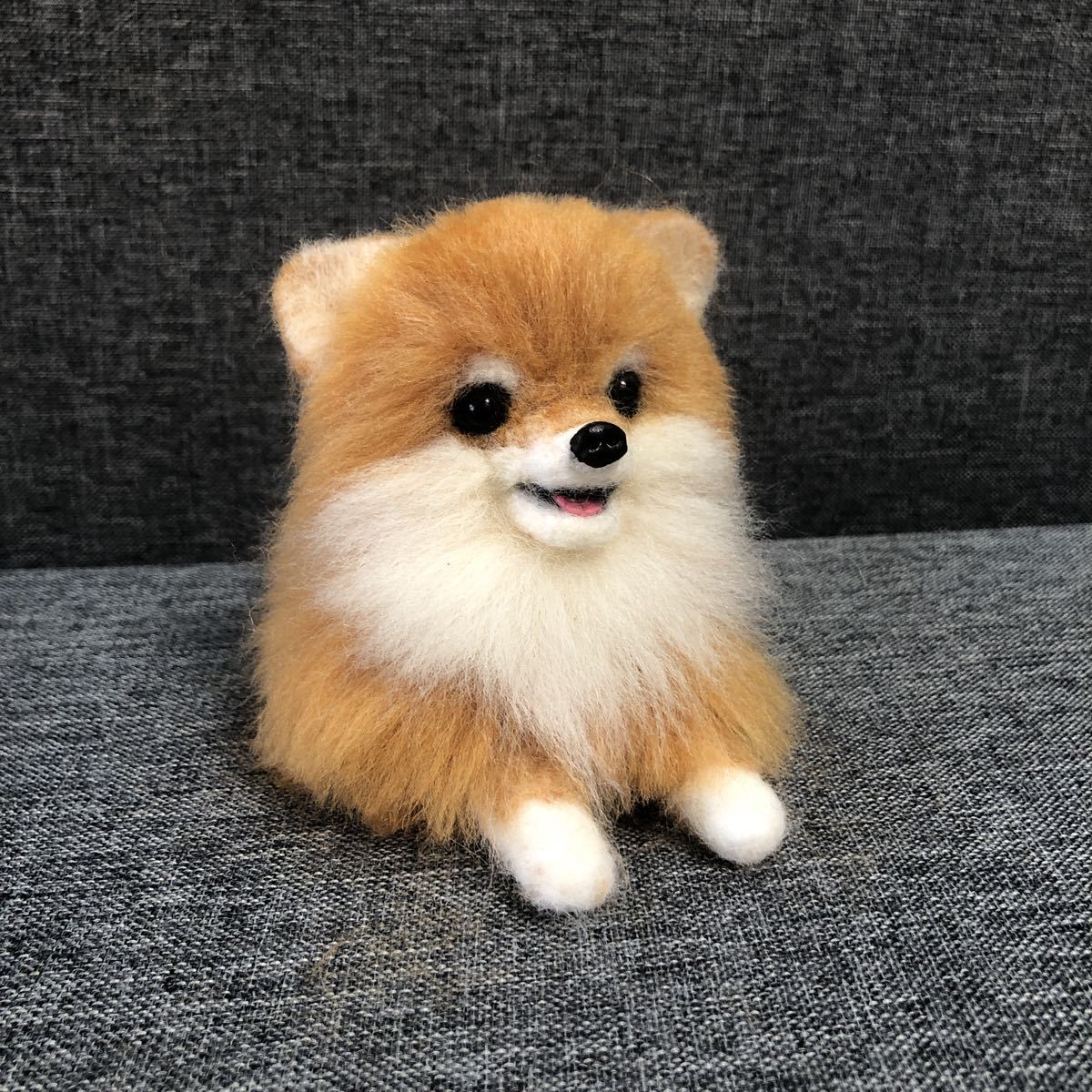 羊毛フェルト ベビーフェイスなポメラニアン 羊毛フェルト 犬