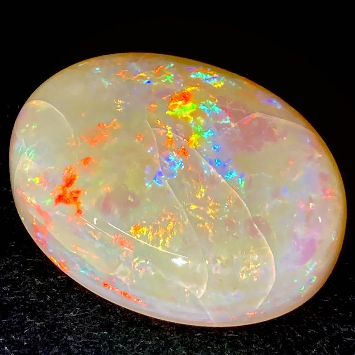 遊色効果!!大粒!!［天然オパール41.388ct］a 28.8×23.0mm ソーティング付 ルース 裸石 opal 宝石 ジュエリー 