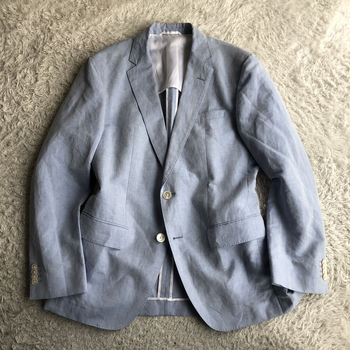 MHL. マーガレットハウエル シルク混 テーラードジャケット 背抜き M 
