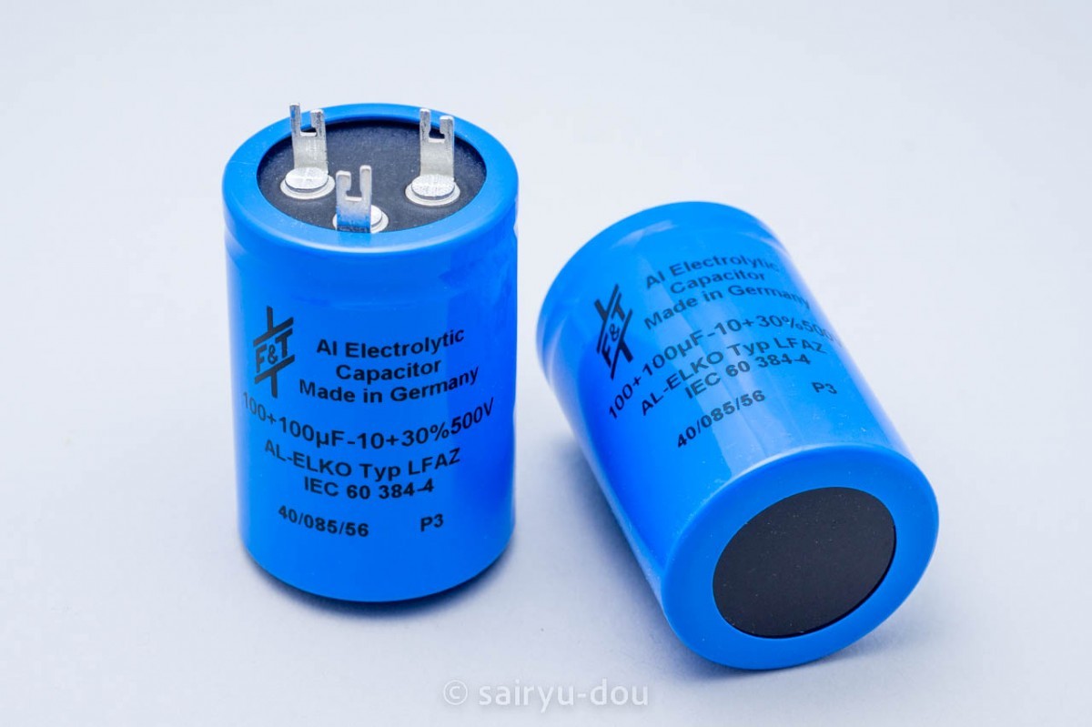 在庫処分 F&T ブロック電解コンデンサ Typ-LFAZ 100μF+100μF 500V 新品