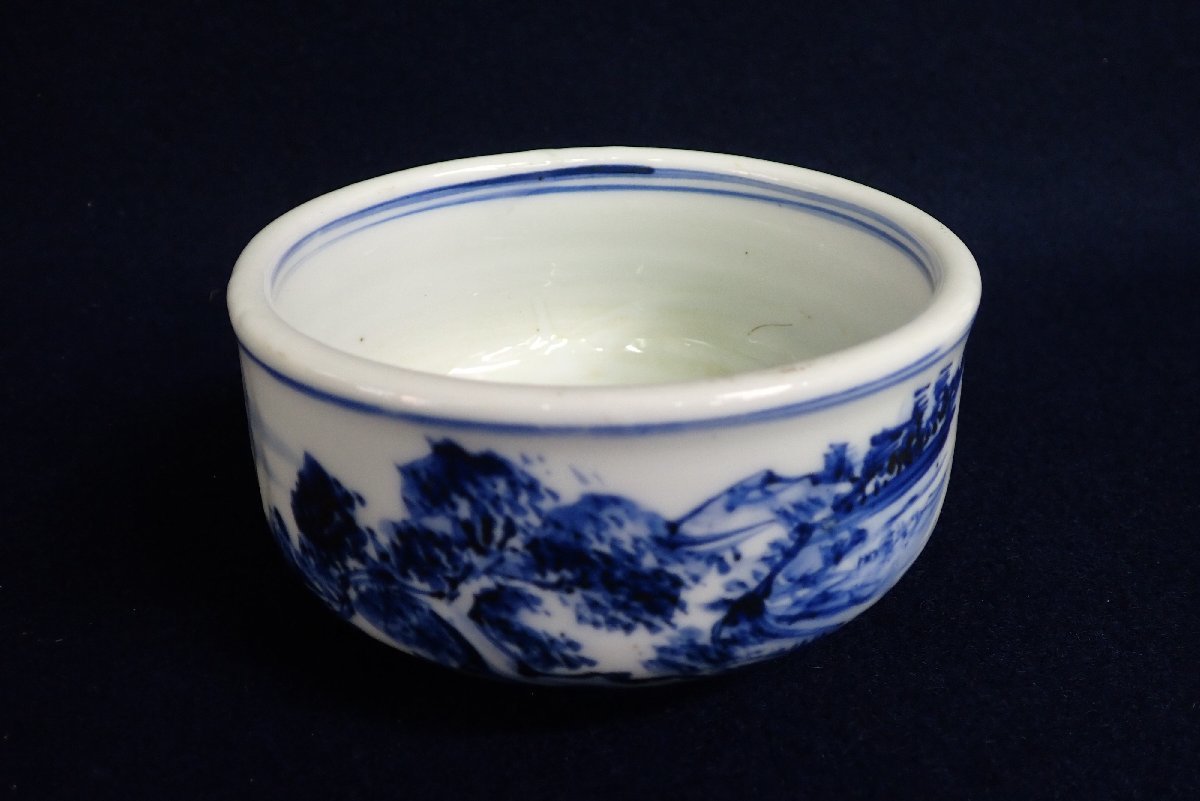 ☆040737 河本礫亭 山水文 茶碗 共箱 茶道具 ☆ 【公式通販】