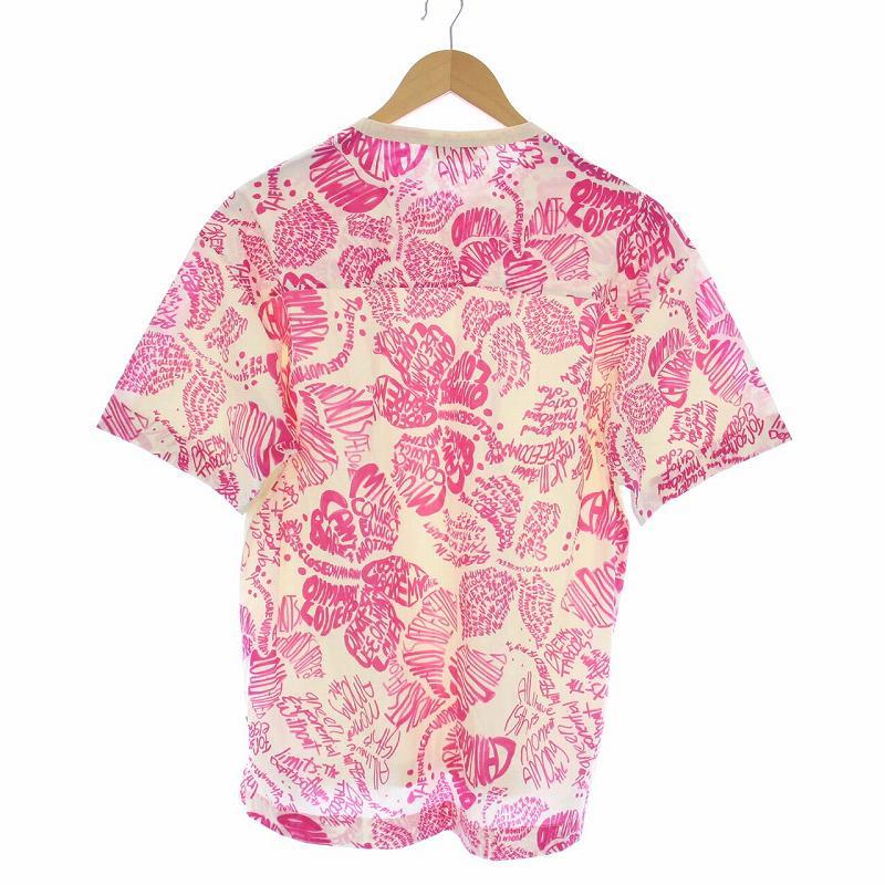 マルニ MARNI 21SS バックプリント Tシャツ カットソー 半袖 切替 46 S アイボリー ピンク HUMU0009Q0 /KH メンズ