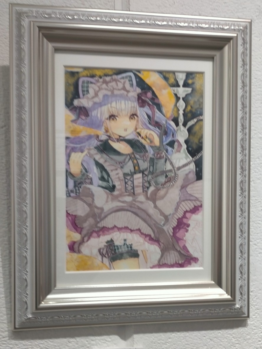 ☆オリジナル ネコ耳 地雷系 手描きイラスト☆ 透明水彩 額装無し 
