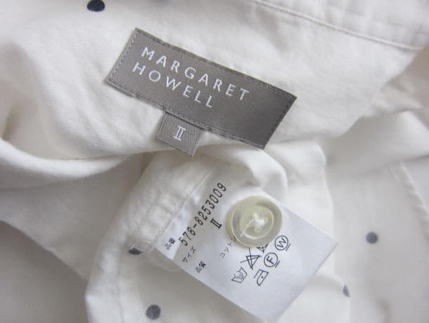 ◇マーガレットハウエル MARGARET HOWELL ドット柄 ブラウス シャツ