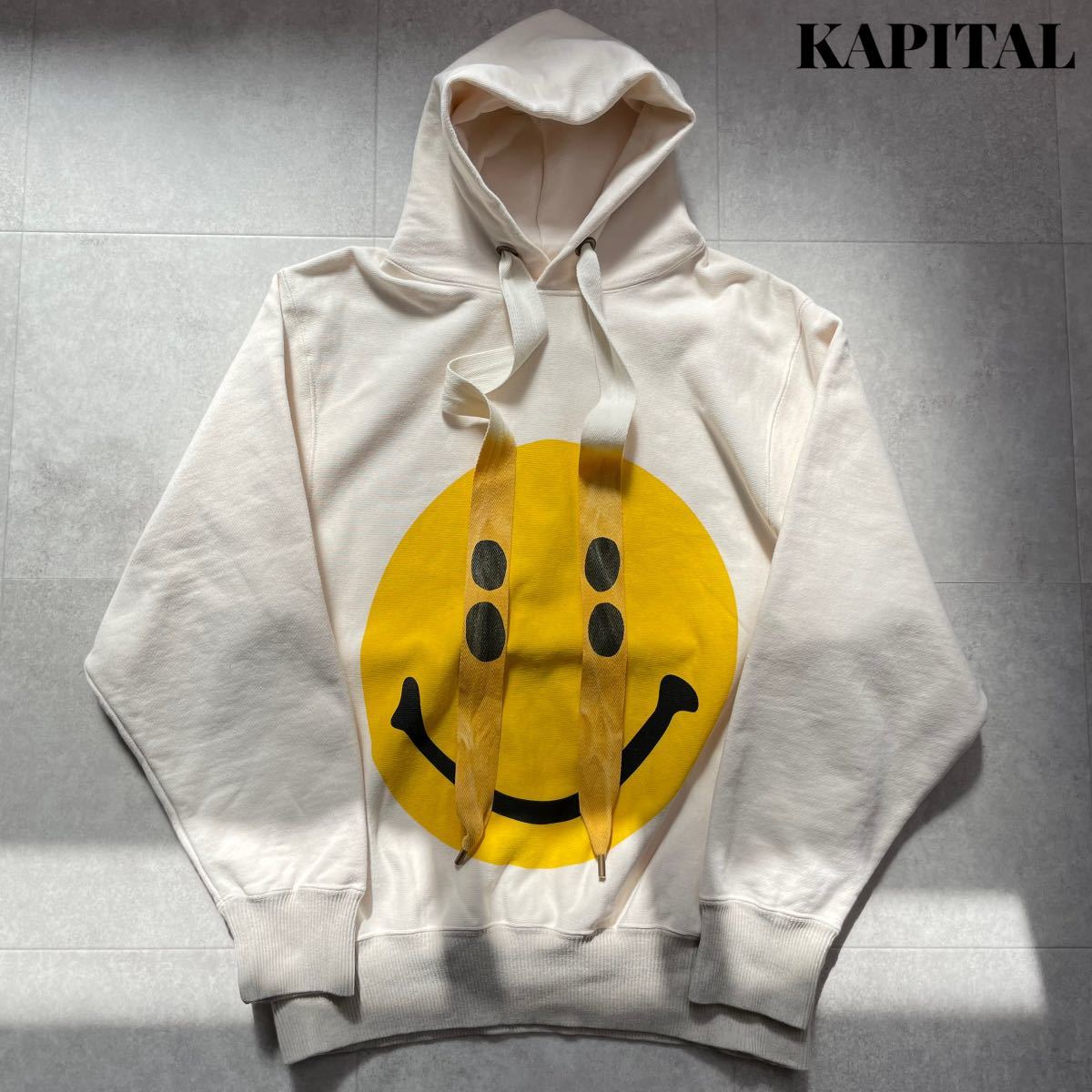 希少】KAPITAL キャピタル スマイル プルオーバー パーカー ホワイト 