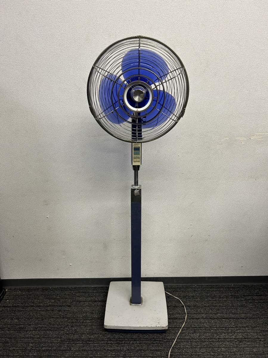 A2　MITSUBISHI　三菱　扇風機　S30-K型　30㎝スタンドファン　ブルー　アンティーク　レトロ　通電確認済み　現状品 扇風機 三菱 MITSUBISHI