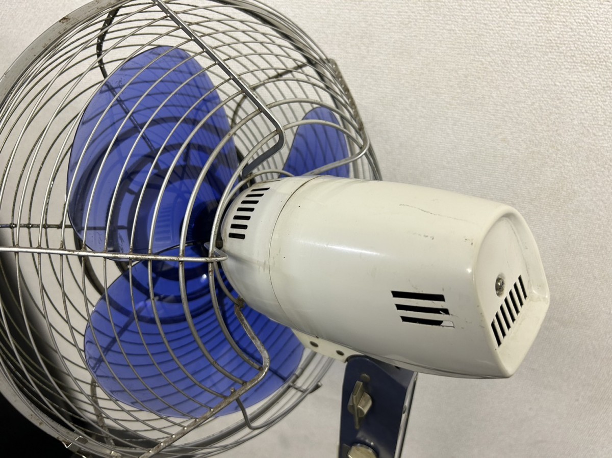 A2　MITSUBISHI　三菱　扇風機　S30-K型　30㎝スタンドファン　ブルー　アンティーク　レトロ　通電確認済み　現状品 扇風機 三菱 MITSUBISHI