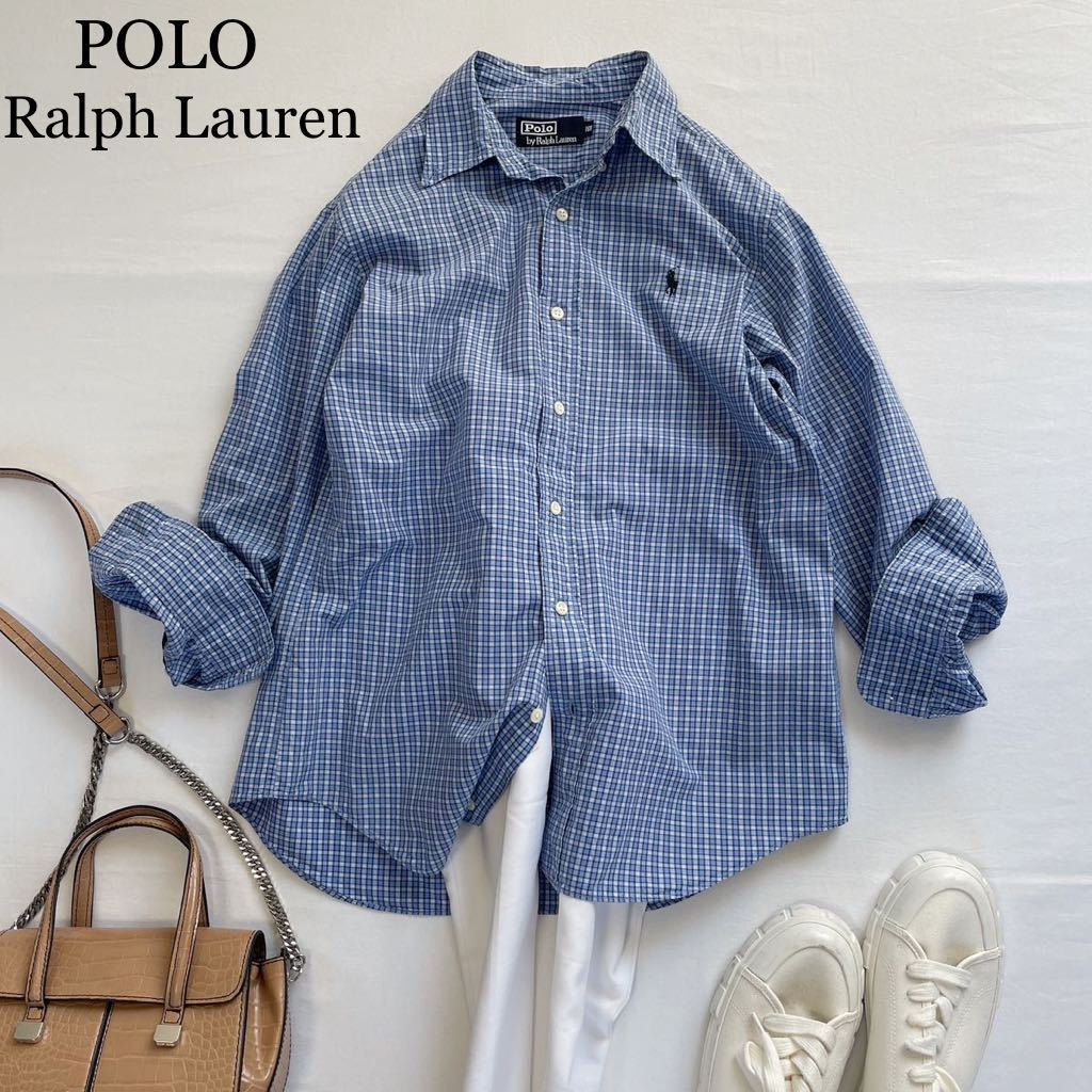 【人気，定番人気】 POLO RALPH LAUREN 春大人可愛いスタイル ブルーギンガムチェック 長袖シャツ ブラウス 重ね着 羽織り ポロラルフローレン(長袖シャツ)｜売買されたオークション情報、yahooの商品情報をアーカイ 女性用