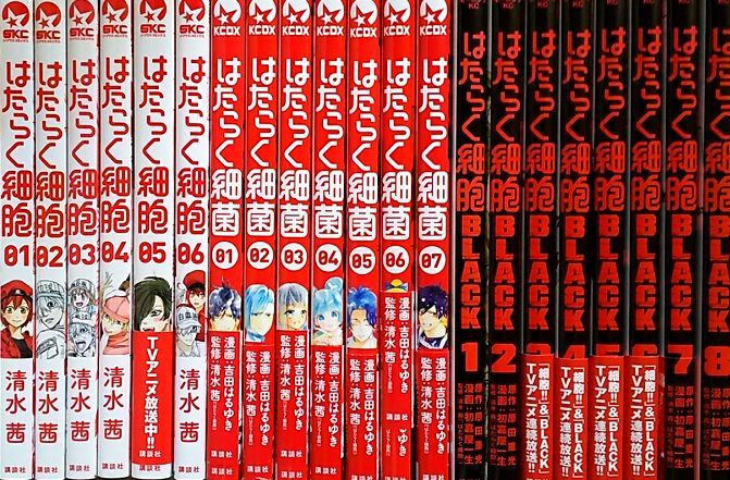 はたらく細胞　全6巻　はたらく細胞　BLACK　全8巻　はたらく細菌 全7巻　 合計21冊　全巻セット　中古品　即決