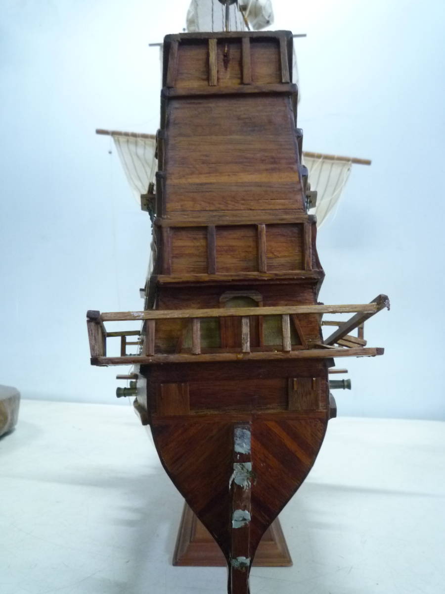 5-4-7-6Ts】台座付 木製大型 帆船模型 ガレオン船 spanish galleon