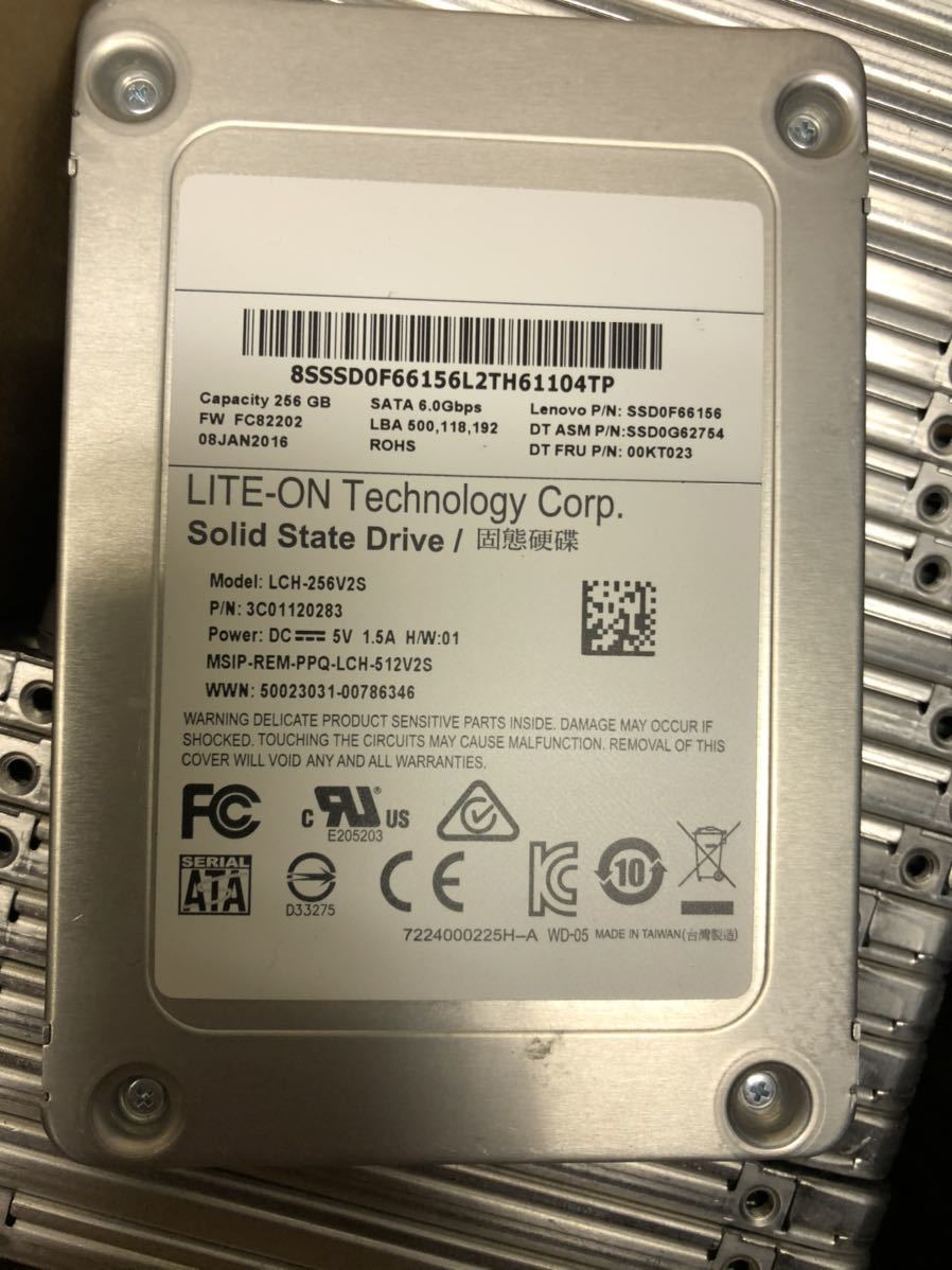 10枚セット LITE-ON SATA SSD 256GB 2.5インチ 動作確認済み JX SATA SSD