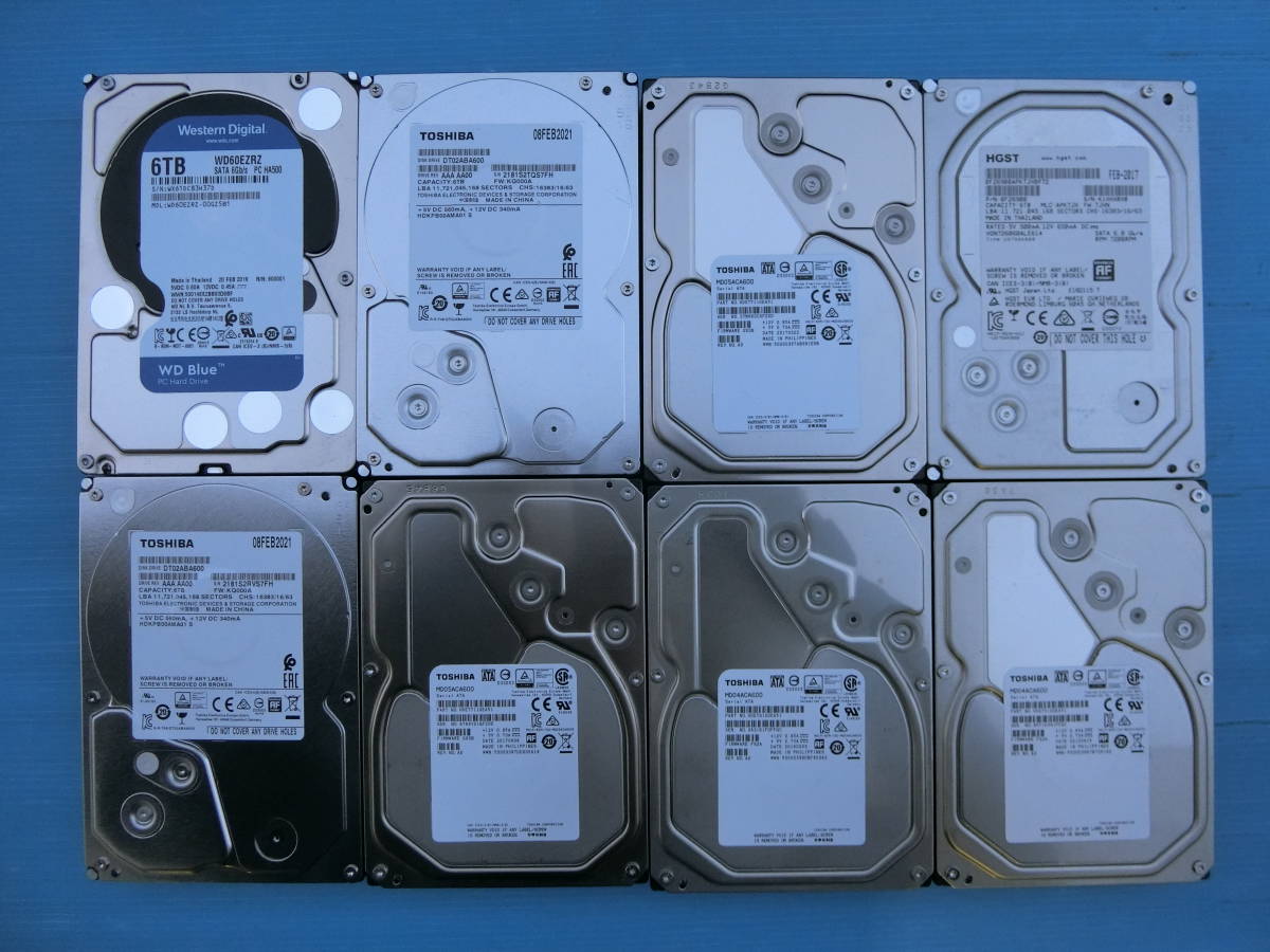 3.5インチ HDD まとめ売り 8セット 本体 3.5インチ HDD 71個 まとめ売り 8TB×5 6TB×8 4TB×24