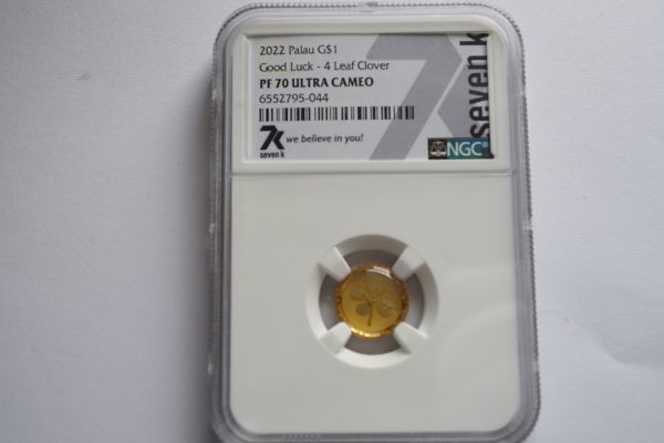 最高鑑定】2022年 パラオ 幸運の四葉のクローバー 1ドル 金貨 NGC PF70