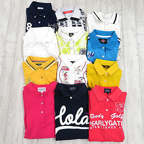 【まとめ売り】1，000円~ パーリーゲイツ・ジャックバニー他 ブランド多数 トツプス12点 サイズM レディース ゴルフウェア［C1310］