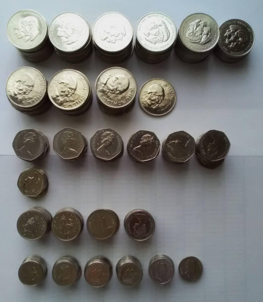 動画あり イギリス アンティークコイン 大量 新旧取り混ぜ ６０ポンド以上 アンティークコイン イギリス金貨 ジョージ