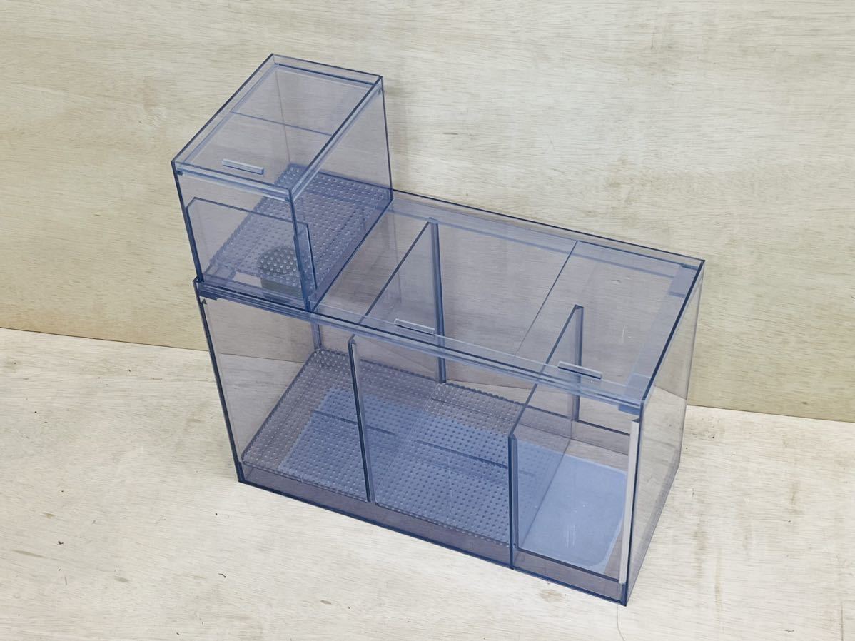 一台限定450×300×300オーバーフロー水槽用塩ビ三層濾過槽+ウールBOX