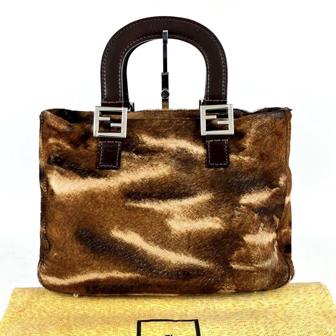 美品】FENDI フェンディ ハンドバッグ FF金具 総柄 シルバー金具 美品】FENDI フェンディ ハンドバッグ FF金具 総柄 シルバー金具