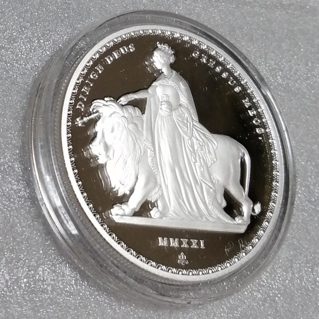 2021年セントヘレナウナとライオンシルバープルーフ2オンス銀貨