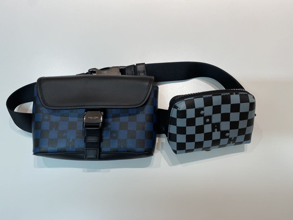正規品極上美品coach コーチ PVC×レザー ボディバッグ ウエストポーチ