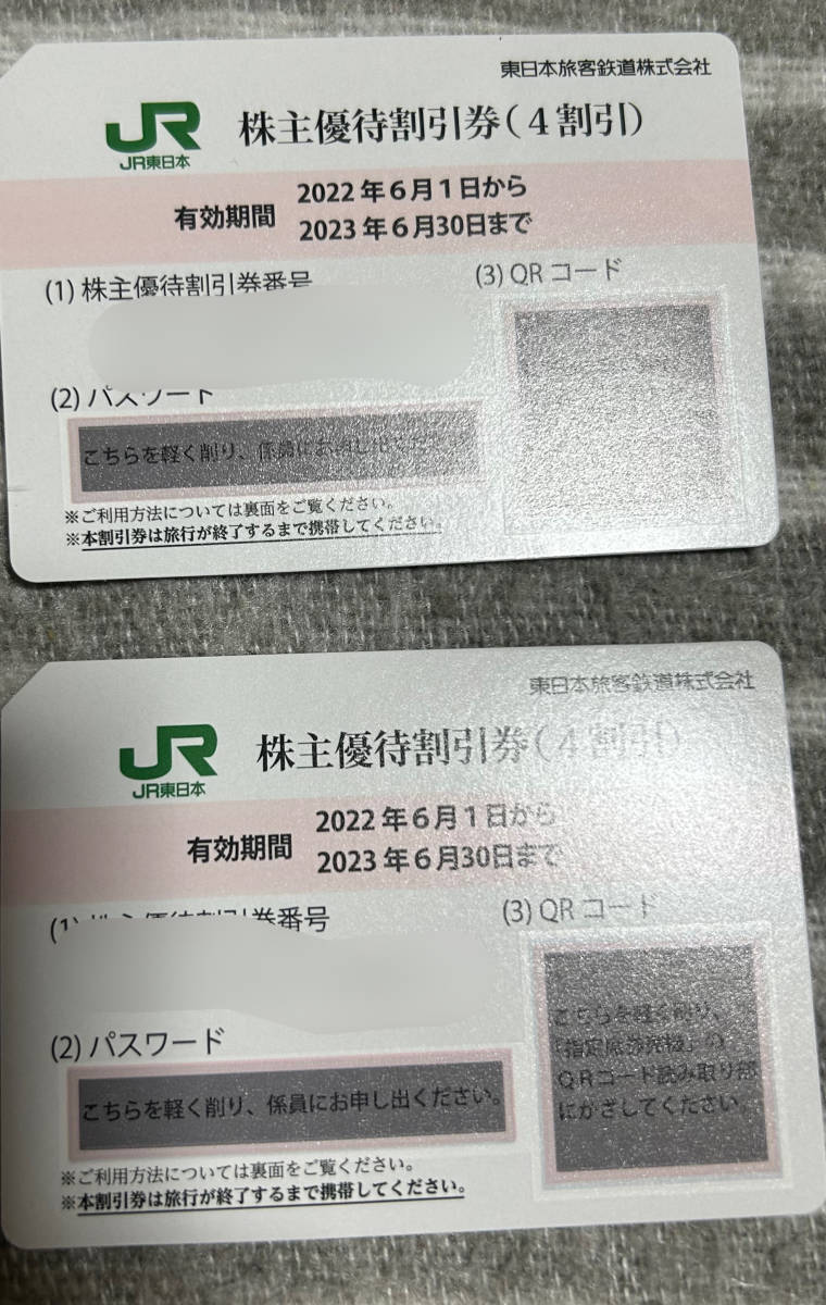 JR東日本株主優待券(2枚)