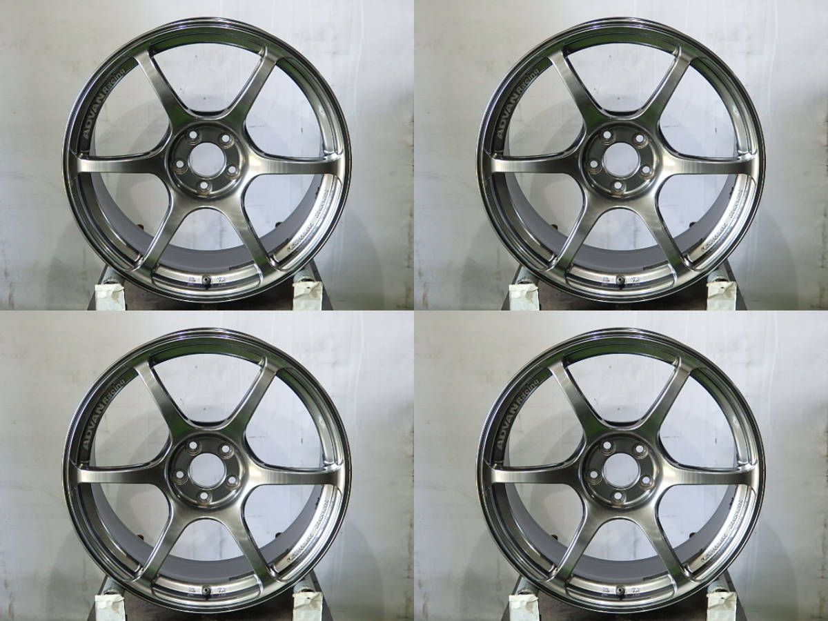 k112☆YOKOHAMA ADVAN Racing GRⅢ☆18×8.5J +45 5H PCD100☆中古4本 