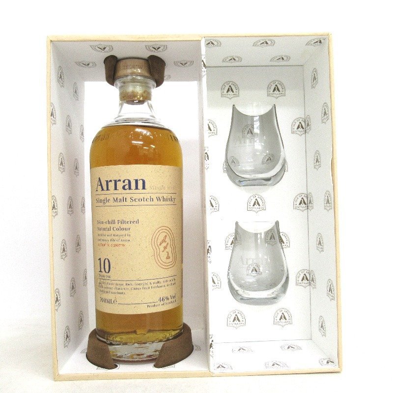 ウイスキー アラン 10年 700ml グラス付 10年 グラスパック アラン 46