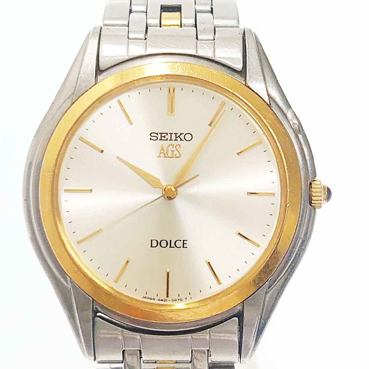 1円スタート】SEIKO セイコー 4M21-0A50 ドルチェ 18KT×SS シルバー 
