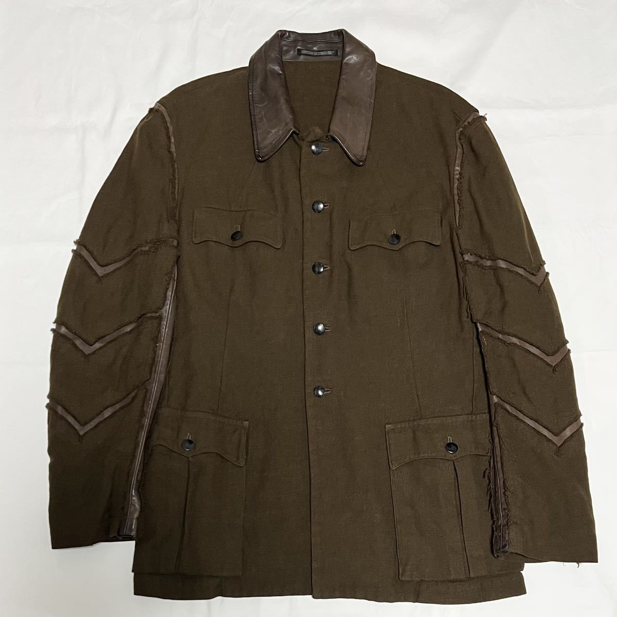 03AW Yohji Yamamoto POUR HOMME ミリタリージャケット レザー ヨウジ 