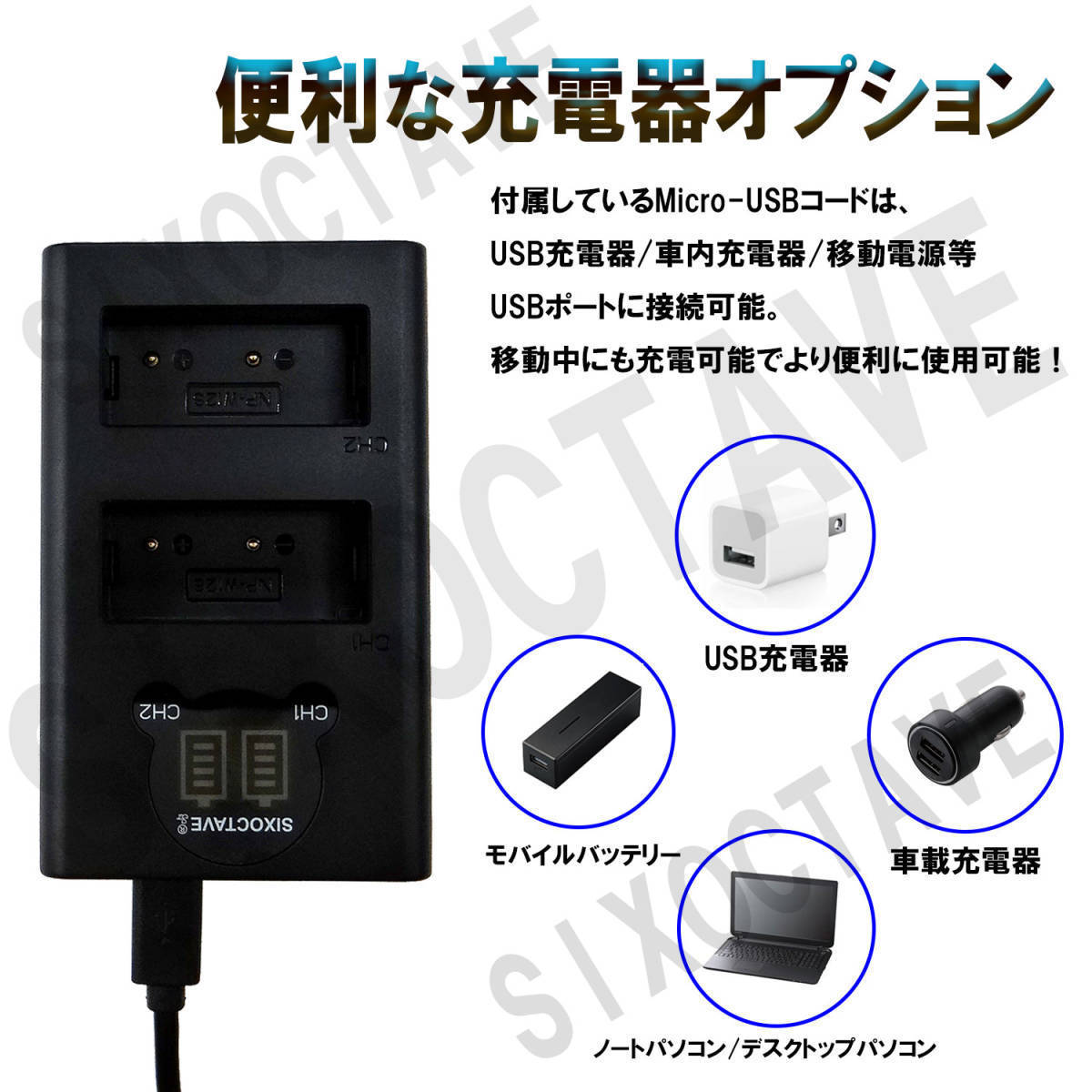 SONY NP-FZ100 互換バッテリー2個と互換LCD充電器 2.1A高速AC