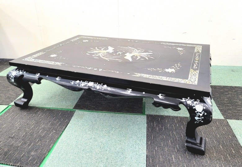☆直接引取り歓迎☆ 螺鈿細工 貝細工 座卓 テーブル 木製 座敷テーブル