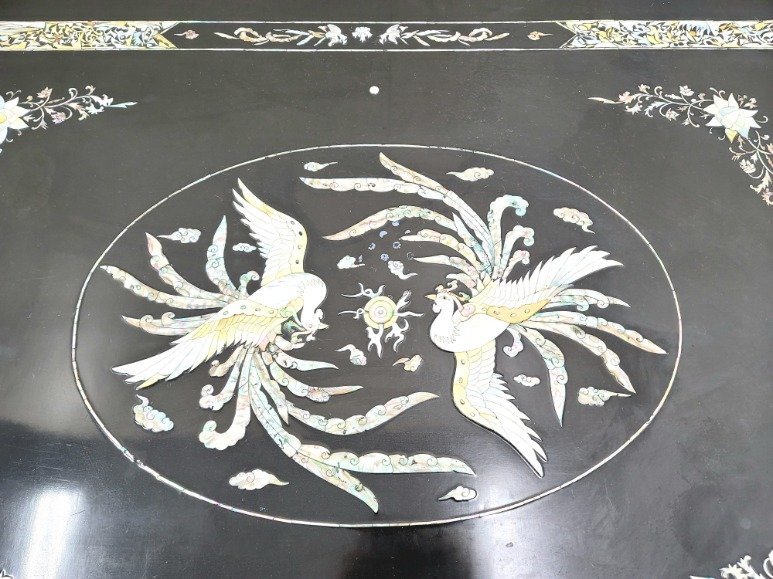 ☆直接引取り歓迎☆ 螺鈿細工 貝細工 座卓 テーブル 木製 座敷テーブル