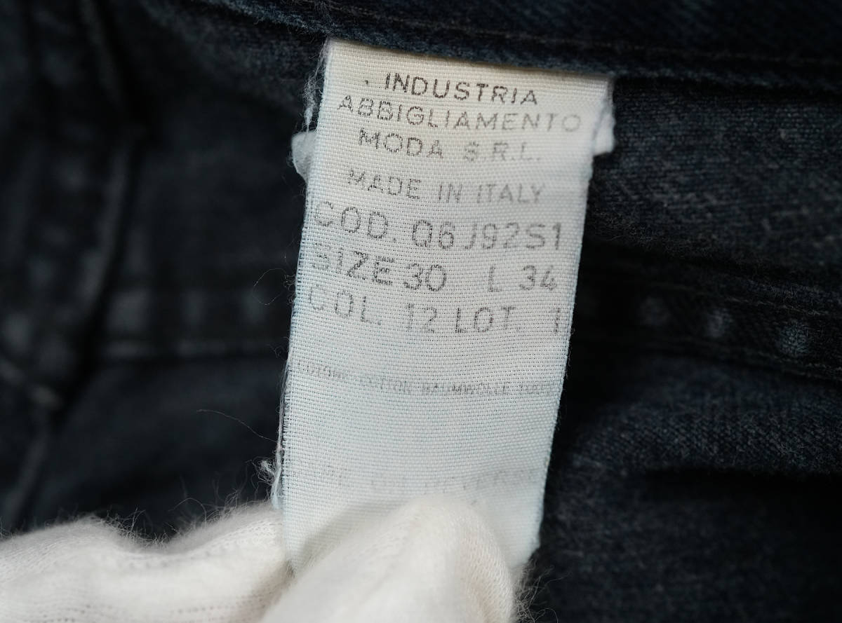 イタリア製 90s ARMANI JEANS 刺繍デザイン デニム パンツ スリム 