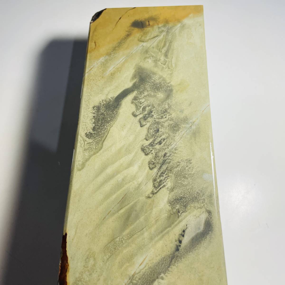天然砥石 正本山合砥 浅黄系 24切極厚品 約3200g 上