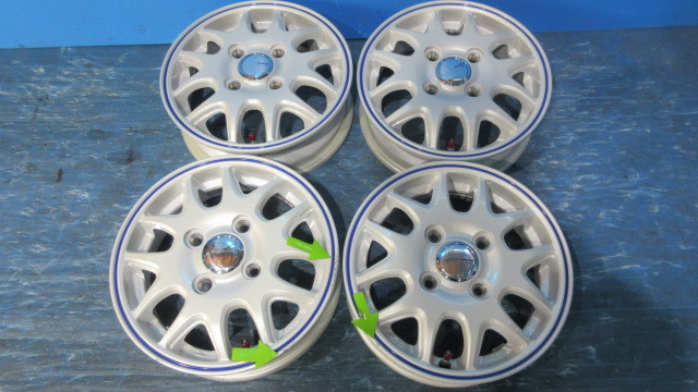 社外アルミホィール　12ｘ3.5J　PCD100　+45　ハブ径66ｍｍ　４本セット