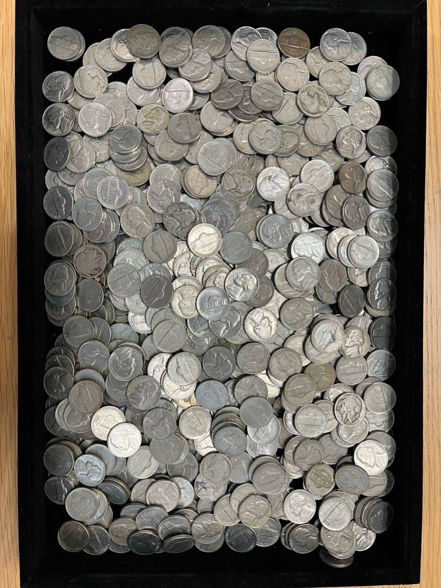 1円スタート 約3.5kg アメリカ5セント硬貨おまとめ 外国銭 / 古銭 / コイン