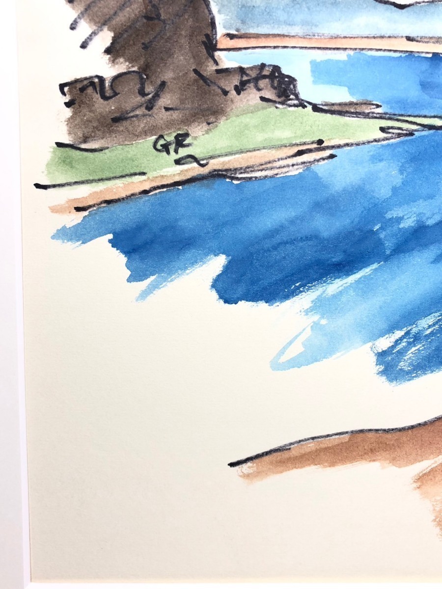 ◇坂本直行『モチュルップ沼』スケッチ 水彩画 スケッチブック2P 真作
