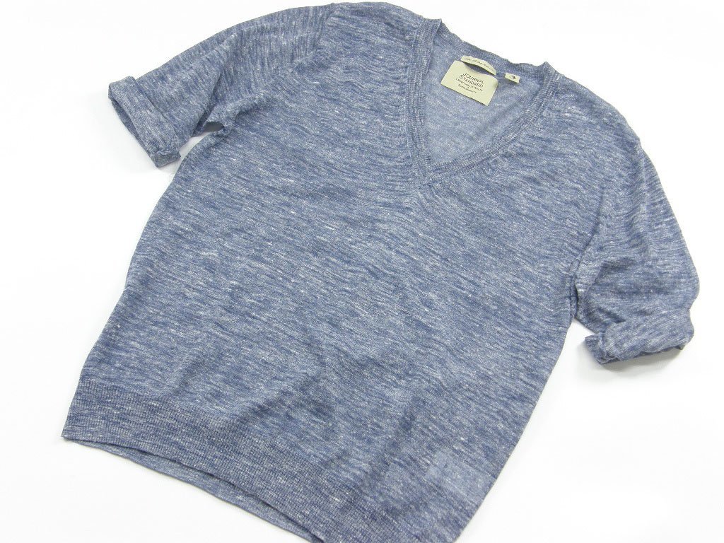 新品 JOURNAL STANDARD 【スラブガーゼ 6分袖 サマーニット】 メランジ ネイビー 夏 L 定価１万２１００円 344683 ジャーナルスタンダード
