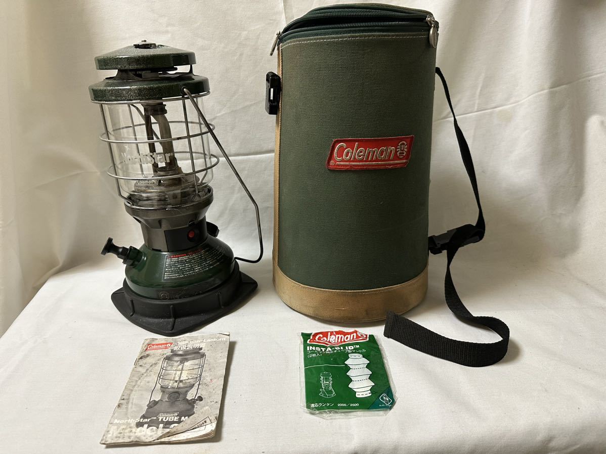 【中古】 Coleman NorthStar 2000-455J コールマン ノーススター チューブマントル ランタン 緑 グリーン USA製 キャンプ 【東団】