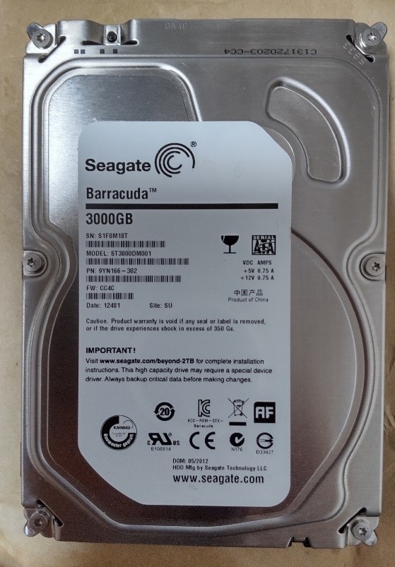 HDD 3.5インチ 容量3tb正常 まとめて2台 SEAGATE Seagate 3.5インチ